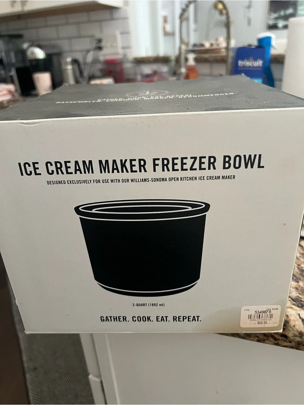 Williams Sonoma Black Ice Cream Maker Freezer Bowl - 2-Quart